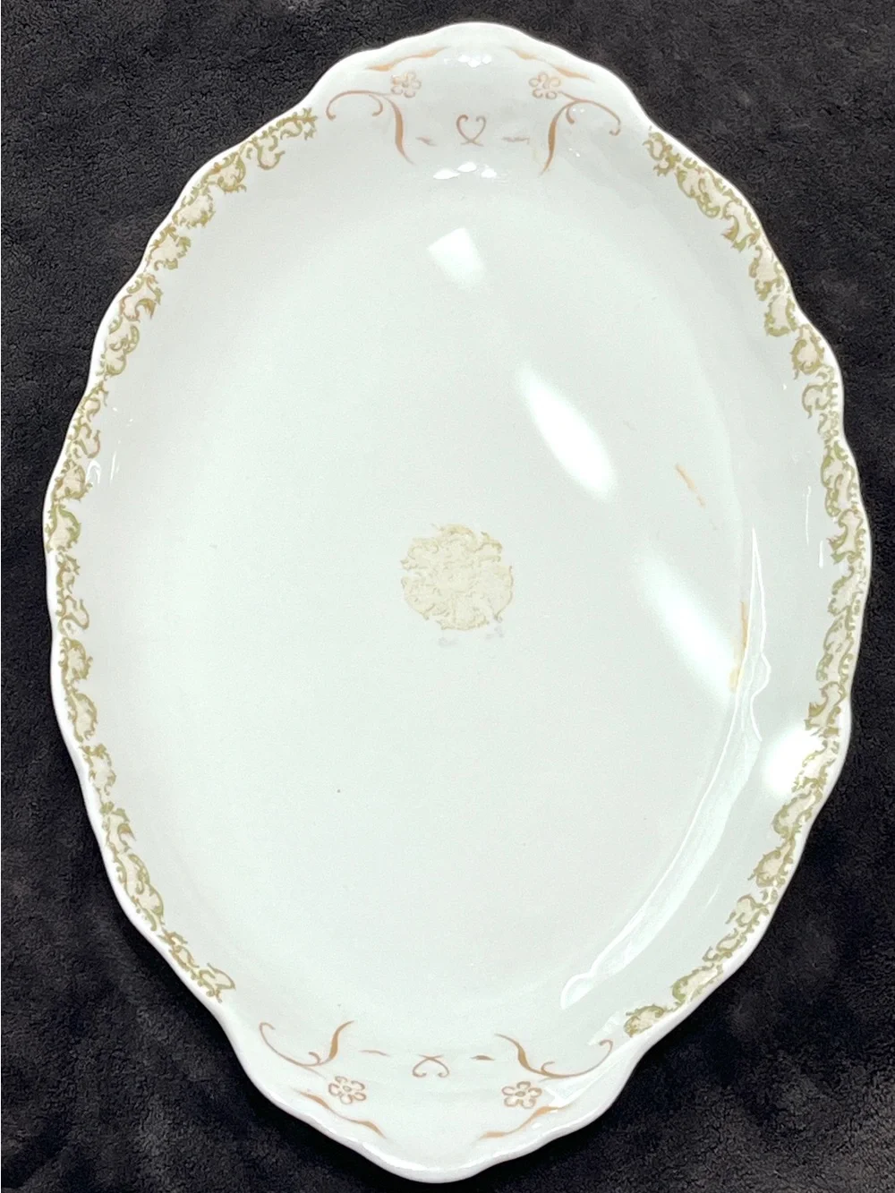 Antique 1897-1926 O.P. Co. Syracuse China Scalloped Serving Platter